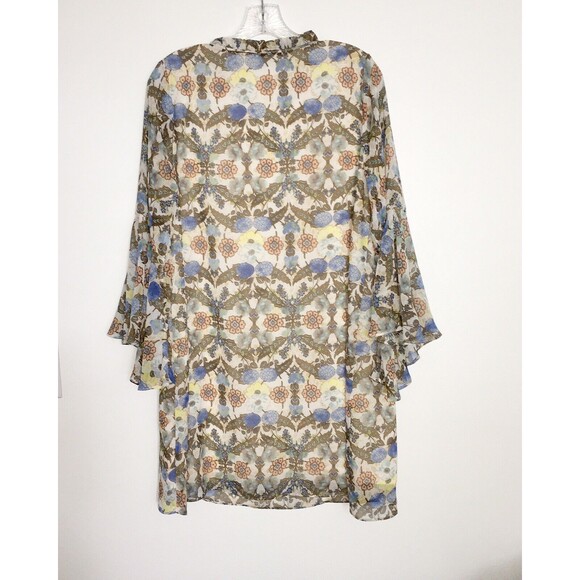 Umgee Boho Floral Mini Dress With Bell Sleeves Size Small - Picture 8 of 8
